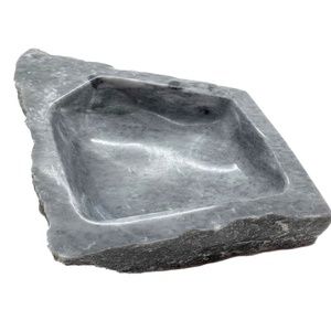 RARE CHARCOAL GRAY MARBLE BOWL